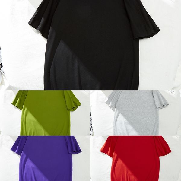 

xl0yg 12 color short sleeve women's sleeve neck bf coat t-shirt wind age reducing round and versatile solid color short loose 2020 su, White