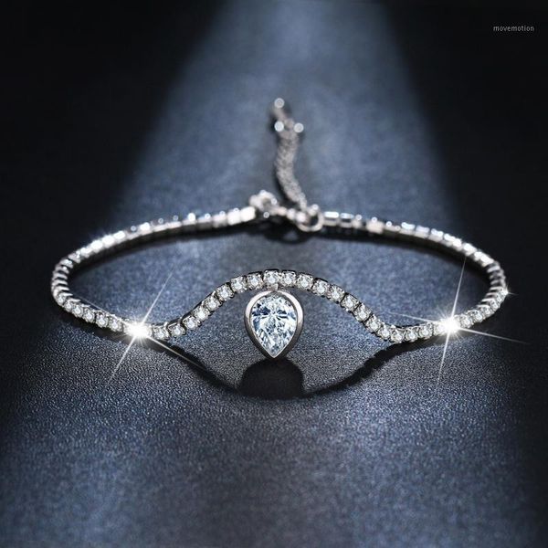 

fashion cubic zircon waterdrop bracelet for women tennis bracelet crystal charm bangles jewelry pulseira feminina1, Golden;silver
