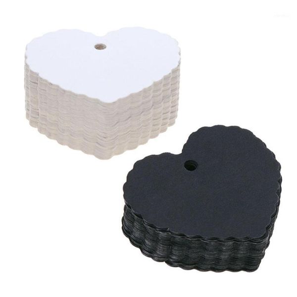 

100pcs heart-shaped blank gifts label kraft cards wedding diy hanging tag1