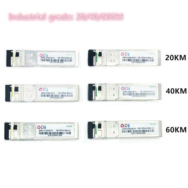 

sfp 10g lc 20/40 / 60km 1270nm / 1330nm single fiber sfp optical module transceiver industrial grade -40-85 with mikrotik