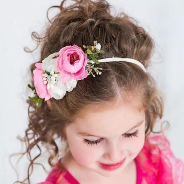 

nishine summer flower crown headband kids soft nylon elastic hairbands bohemian wreath head bands baby girl hair acc qyllqb