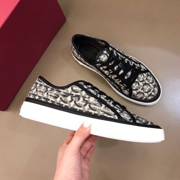 

designer mens shoes gancini printing sneakers fashionable lightweight skate shoe luxury outdoor low cut sneaker, Black