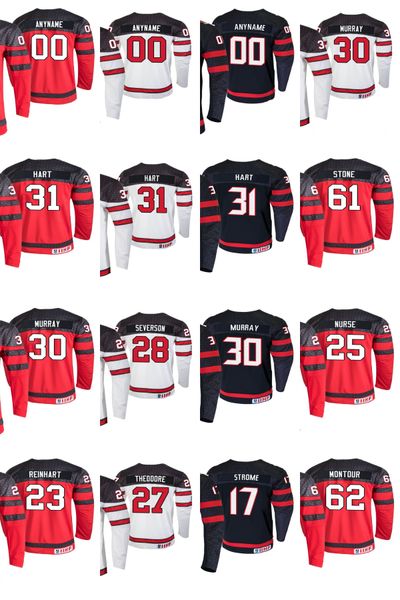 

2019 iihf world championship canada hockey jerseys carter hart jersey mathieu joseph tyler bertuzzi marchessault montour custom stitched, Black;red