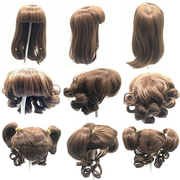 

golden hair for 48-58cm reborn doll sticked long hair wig fits19--23inch silicone reborn baby dolls curl hair diy doll accessory q1111