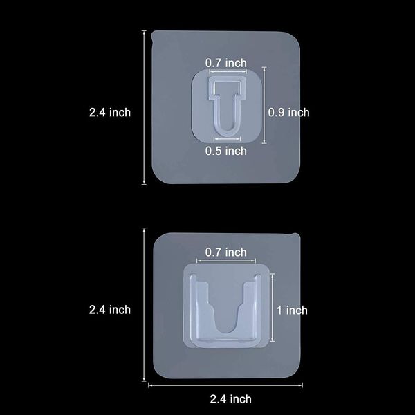Ganci da parete adesivi biadesivi Gancio adesivo trasparente Ganci autoadesivi senza perforazione Impermeabile Nessuna traccia Nessun graffio Gancio da parete per stoccaggio