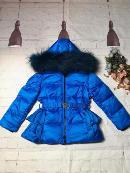 

2020 winter jacket child snowsuit girl jackets+pant girl suit real fur outerwear parka snowsuit ski suit child winter overcoat, Blue;gray