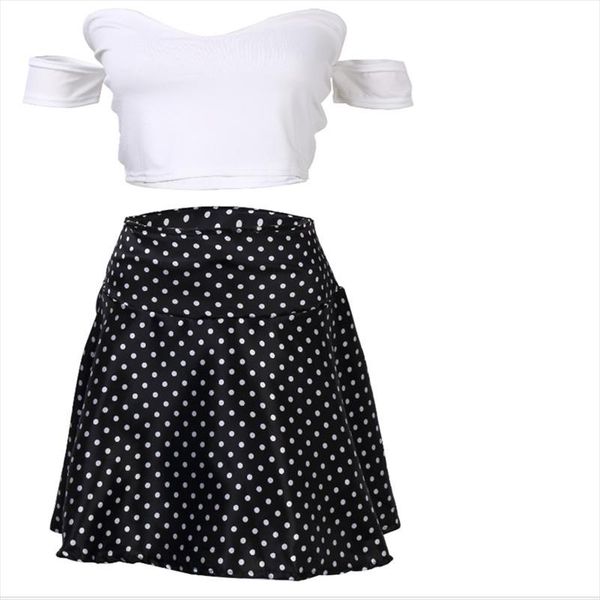 

2017 women sets 2pcs solid short sleeve dot short skirts uk seller women sleeve bodycon casual party, Gray