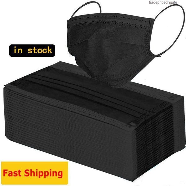 

ear mascherine face disposable stock elastic in with loop 3 ply black masks family personal mouth mask mascarillas 24h shipping