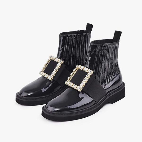 

spring and autumn short boots women flat casual boots black flat shoes thick bottom ankle ladies botas boty booties