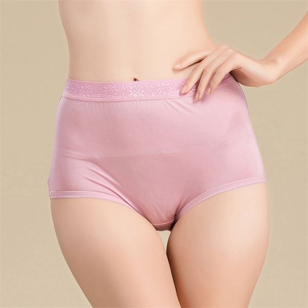 Frauen Unterwäsche Slips Hohe Taille 100% Echte Seide Unterwäsche Höschen Slips Spitze Slips Weibliche Unterhose 201112