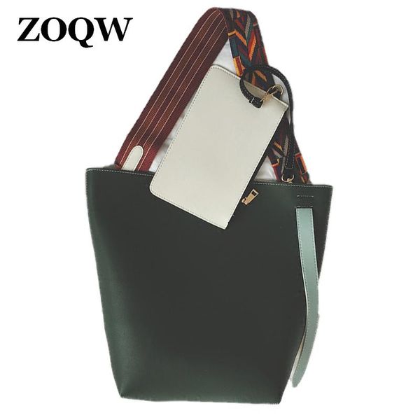 

2 sets patchwork handbag fashion pu leather bags women handbags 2020 new large capacity shoulder bags casual women bag wuj1083