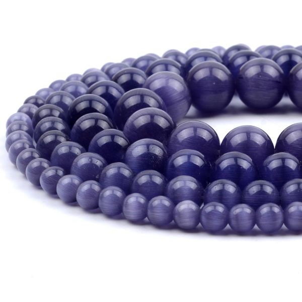 

wholesale natural purple cat eye stone round loose spacer beads for jewelry making 4/6/8/10/12mm diy bracelet handmade necklac