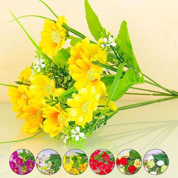 

decorative flowers & wreaths rose peony lily cherry blossom artificial silk small bouquet flores home party spring wedding decoration marria