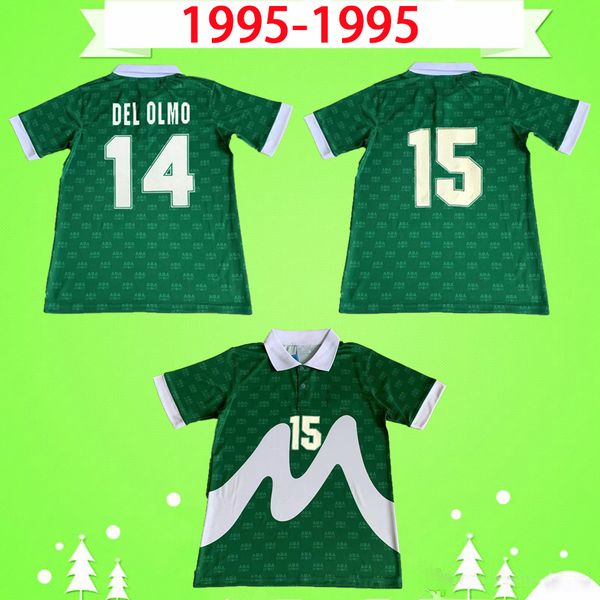 

mexico 1995 retro soccer jerseys h.sanchez 95 carcia vintage del olmo espinoza camiseta de futbol hermosillo suarez g.aspe football shirt, Black;yellow