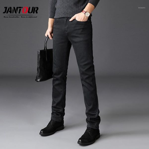 

jantour spring summer cotton black jeans men brand denim trousers soft male thin pants men's fashion large size 401, Blue