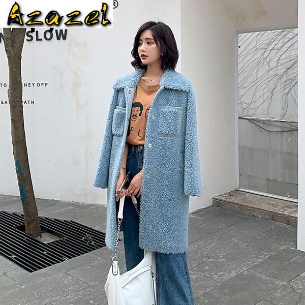 

100% wool jacket autumn winter coat women clothes 2020 real fur coat korean sheep shearling women manteau femme zt3903, Black