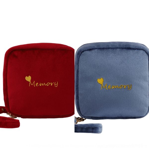 

im1of portable small flannel square multifunctional washing storage storage and hand cosmetic bag female hand bag h3jfr