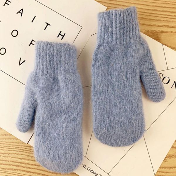 

простой зима женские перчатки корейской версии solid color full fingers женские перчатки теплые мягкие девушки рукавицы, Blue;gray