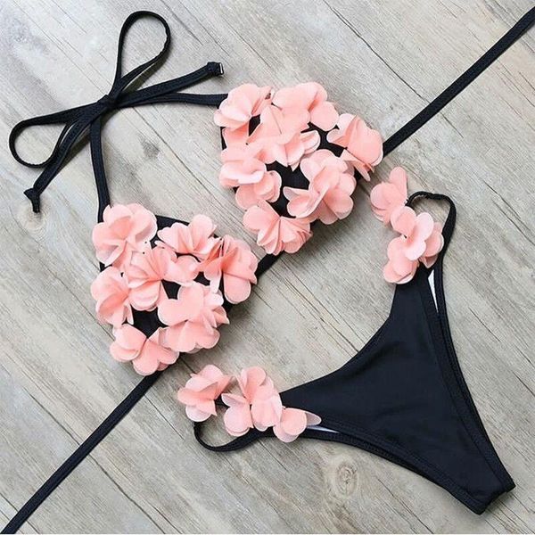 

women's swimwear bikini women swimsuit solid set push up low waist bathing suits beach wear 2021 swimming suit for, White;black