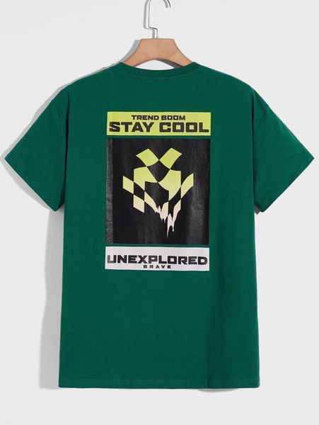 

men slogan & graphic print tee q4e7#, White;black