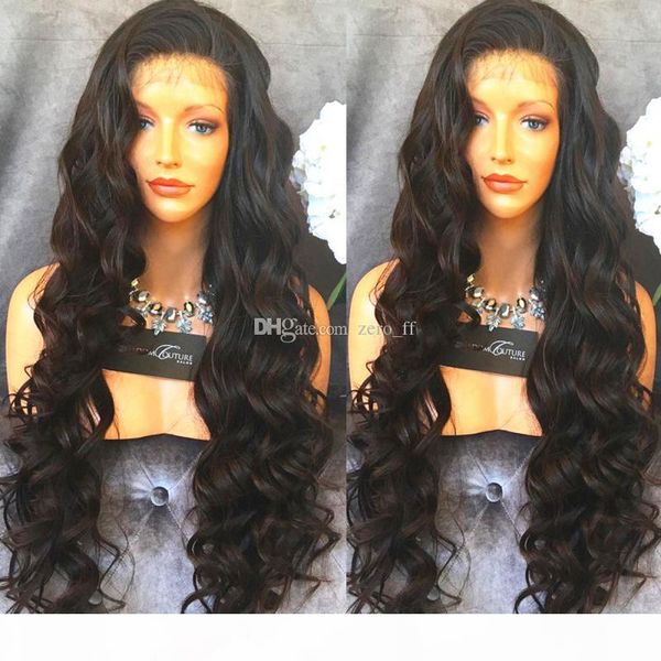 

glueless full lace silk human hair wigs for black women with baby hair body wave brazilian silk base lace front wigs, Black;brown