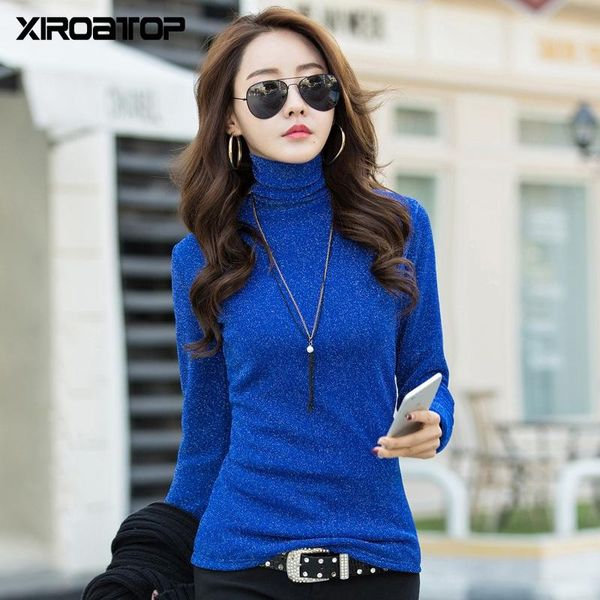 

women's t-shirt winter fleece tshirt slim bottoming shirt turtleneck long sleeve casual fashion simple plus size women, White