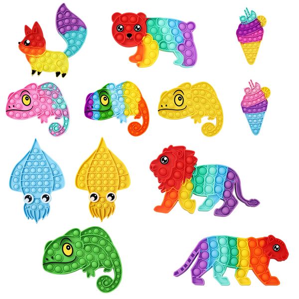 

rainbow silicone animals model party favor fidget toys children's press toy