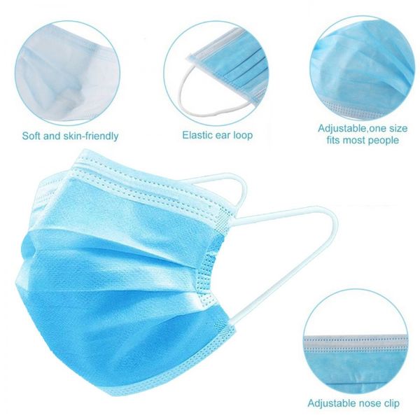 

disposable masks 3-layer anti dhl dust breathable protective face men and women mask