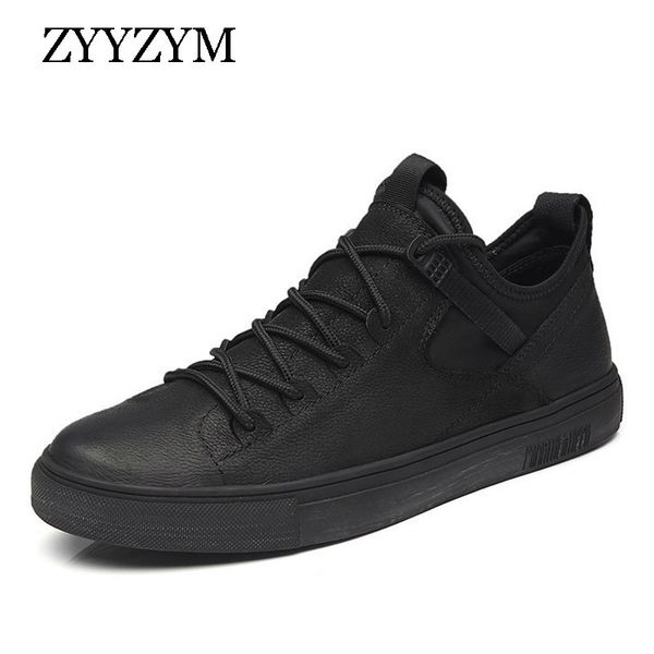 

zyyzym england style casual leather breathable fashion trend black white men shoes 2020 new high quality, Red;white