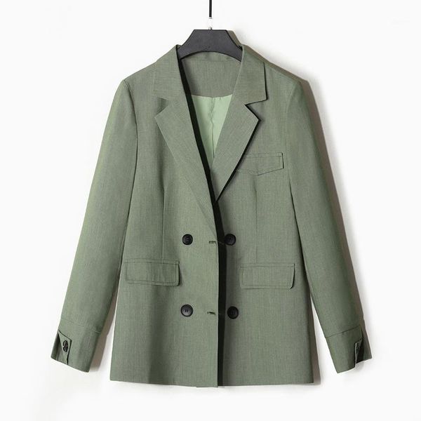 

women's suits & blazers korean stylish ladies blazer solid green loose casual suit jacket long sleeve simple vintage office women mm60n, White;black
