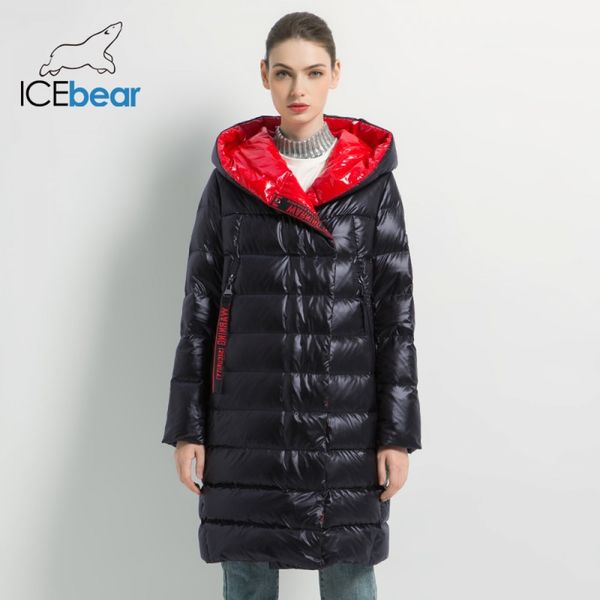 

icebear women's winter casual slim jacket women fashion coat new women's winter coat gwd19505i 201014, Black