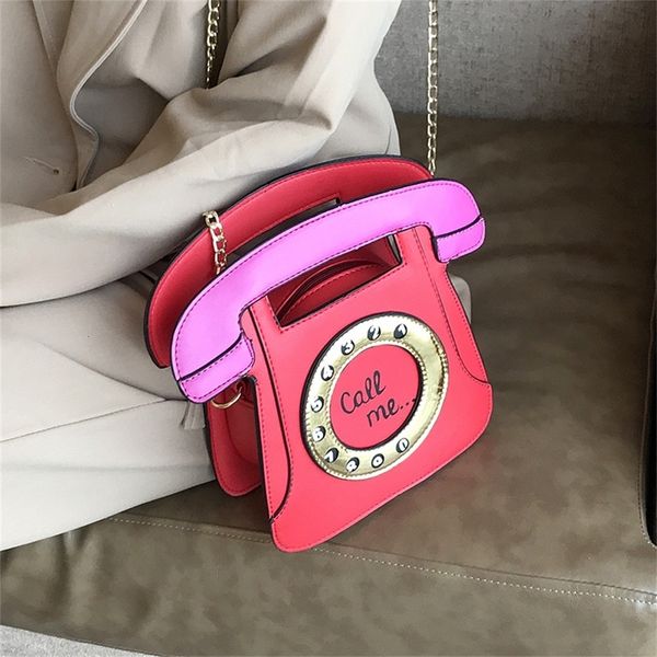 

fashion chic phone shape chains women shoulder bags designer handbags luxury pu leather crossbody bag lady cute cartoon purses