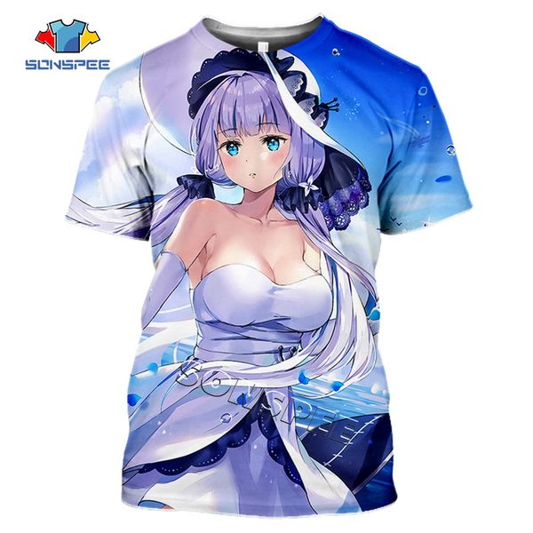 

summer anime games azur lane homme pullover clothing 3d print shirts hippie kawaii oversized men clothing