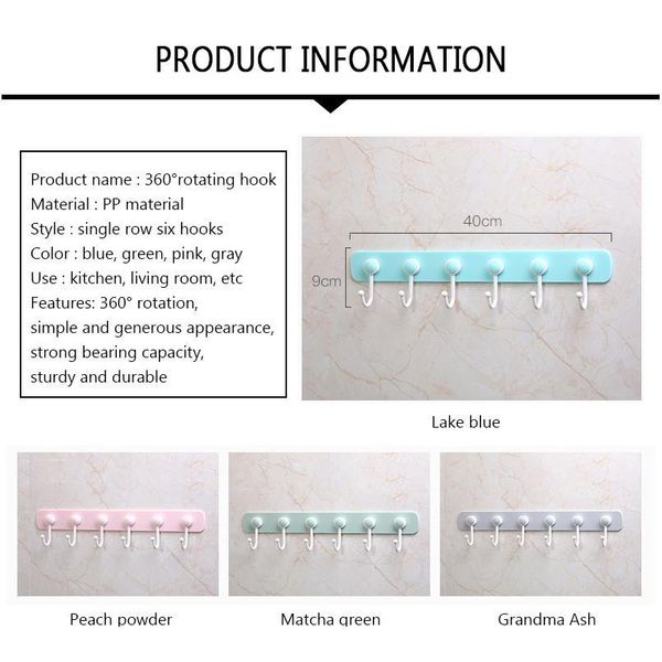 

multifunction 6 hooks kitchen storage hook holder wall door holder hanger rack for spoon scoop bathroom kitchen o bbyfhp
