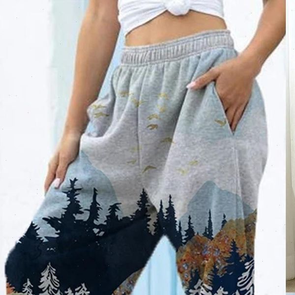 

pants for womens mountain treeprint pocket sports running sport athletic pants woman pants joggers women, Black;white