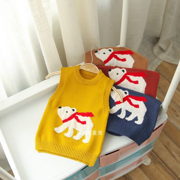 

осень зима новых мальчиков и девочки свитер ve мультфильм собака printed рукава пальто детского outwear детского вязание жилетка y200901, Camo