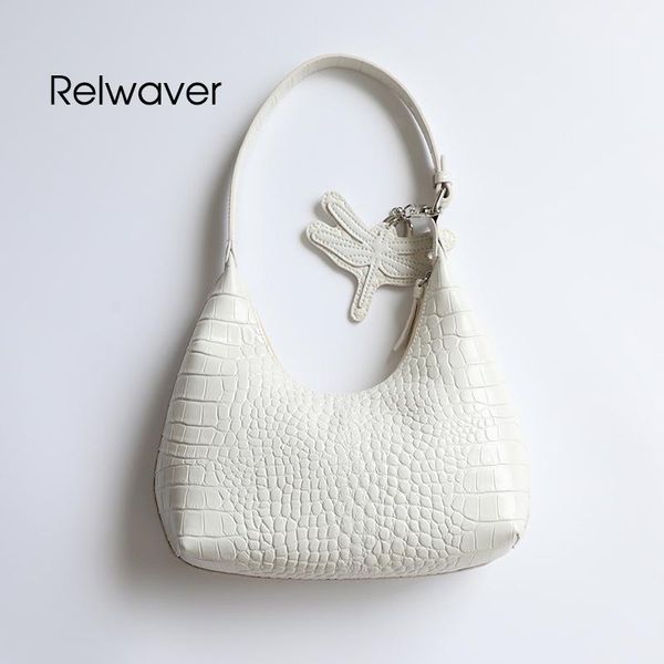 

hobos bag genuine leather luxury crocodile pattern women shoulder bag soft fashion women dragon pendant