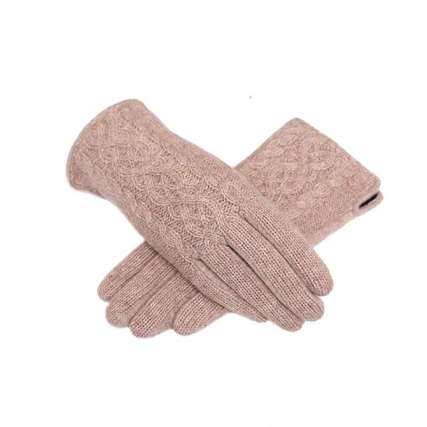 

five fingers gloves women winter keep warm touch screen wool knitting elegant fashion female plus velvet inside thicken outdoor, Blue;gray
