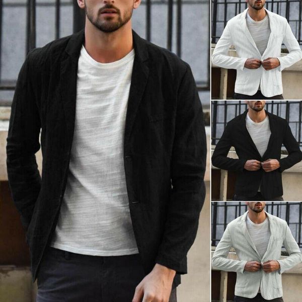 

solid casual men jacket cotton and linen slim fit collar coat spring autumn casual outwear outwear overcoat jacket coats, Black;brown