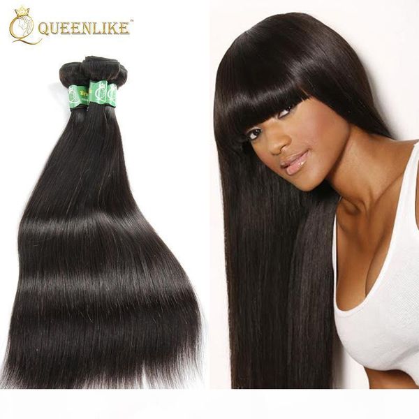 

raw temple indian virgin hair weave 1 bundle silk silky straight 1b double weft unprocessed remy human hair extension queenlike silver, Black