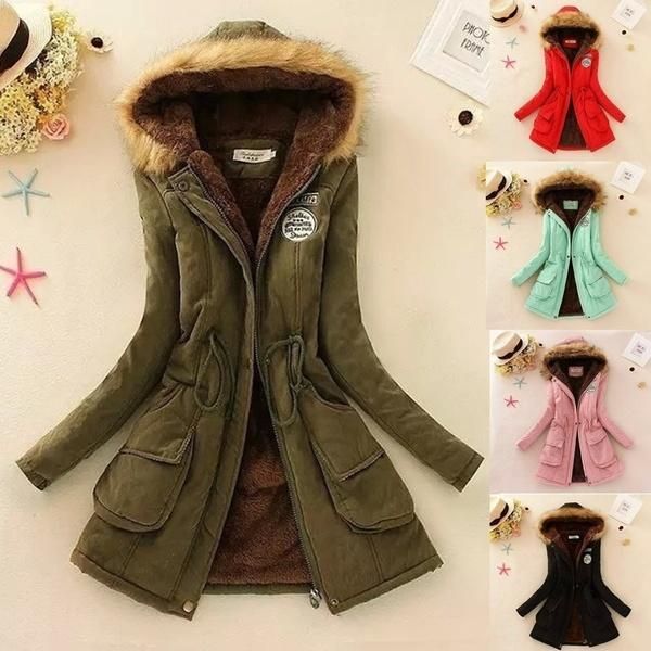 

zity winter coats women cotton wadded hooded jacket medium-long casual parka thickness plus size 3xl quilt snow outwear, Black