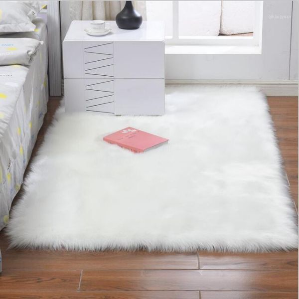 

17 colors fashion long faux fur artificial skin rectangle/square fluffy chair seat sofa cover carpet mat area rug living bedroom1
