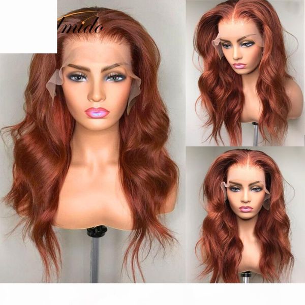 

dmido color human hair lace front wigs with baby hair brazilian body wave remy human glueless lace wigs for women, Black;brown