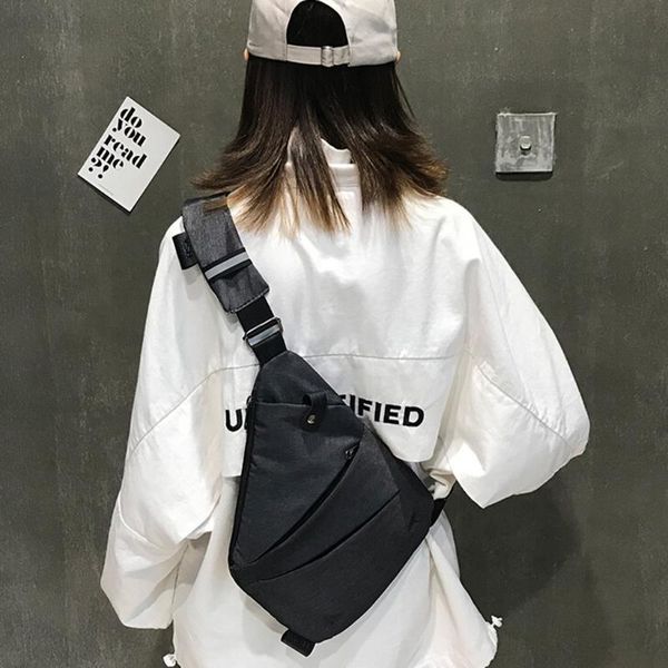 

#H35 Fashion Shoulder Bag Casual Canvas Chest Bag Anti Theft Crossbody Bags For Women Streetwear Men Handbag Sac Main Femme