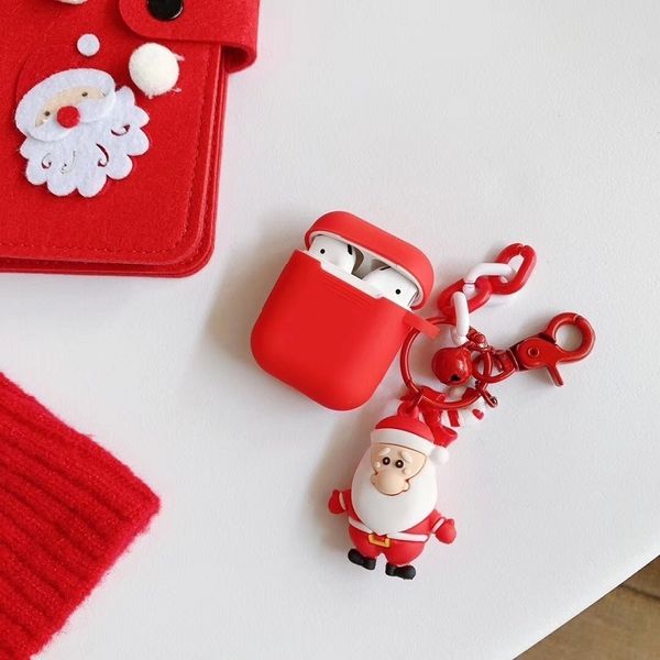 

newairpods1/2 home shell for 2020 universal christmas decorations silicone earphone protective cover noel new year 2021 7