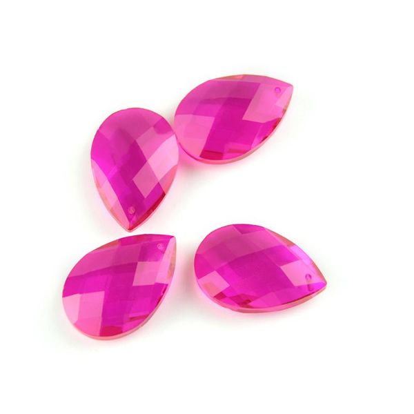 

50pcs crystal glass almond prism chandelier parts 38mm rose color for wedding decor pendant suncatcher