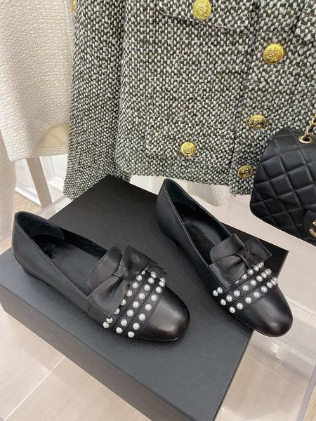 

2022 spring summer sandals bow women shoes lady ballet flats low wedge heel slip on casual shoes sweet wedding, Black
