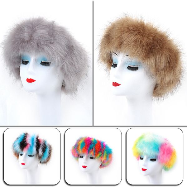 

new thick furry fluffy russian faux women girl fur hairband hat winter outdoor ear warmer ski hats hot