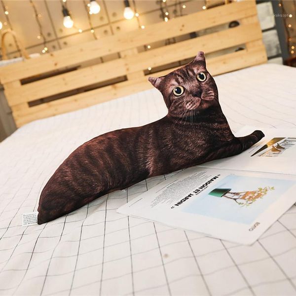 

3d simulation cat short plush animal pillow travel airplane back cushion baby bedding cushions1