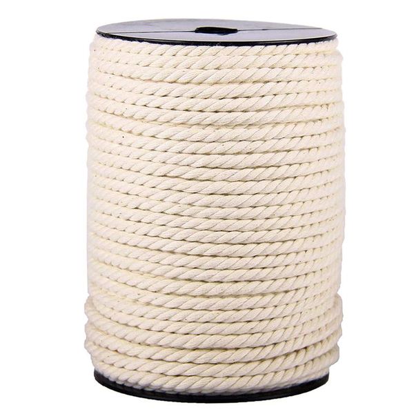 

5mm macrame cotton cord for wall hanging dream catcher rope craft string diy handmade home decorative supply 66cy, Black;white